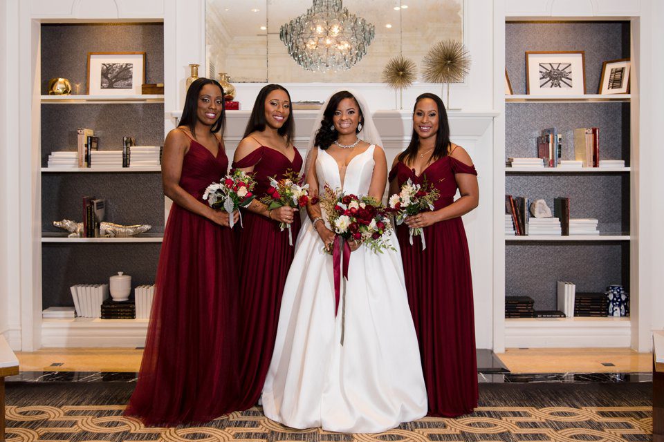 New Orleans African American bridal party portraits at the Hilton New Orleans - St. Charles Avenue