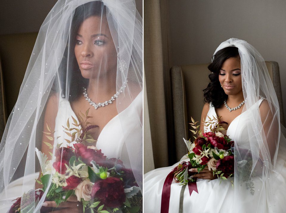 New Orleans African American bridal portraits at the Hilton New Orleans - St. Charles Avenue