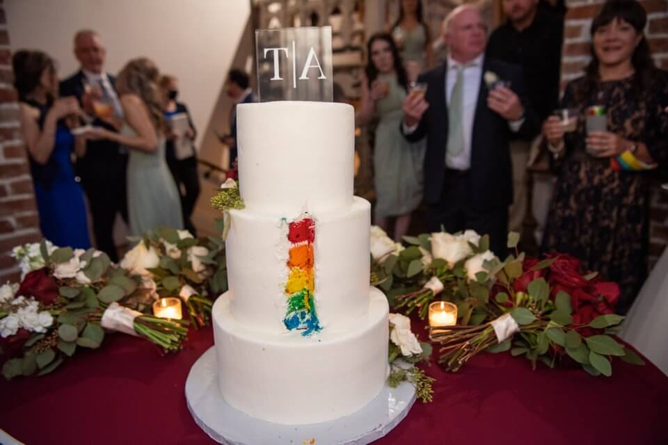 LGBT Wedding in New Orleans Rainbow Cake