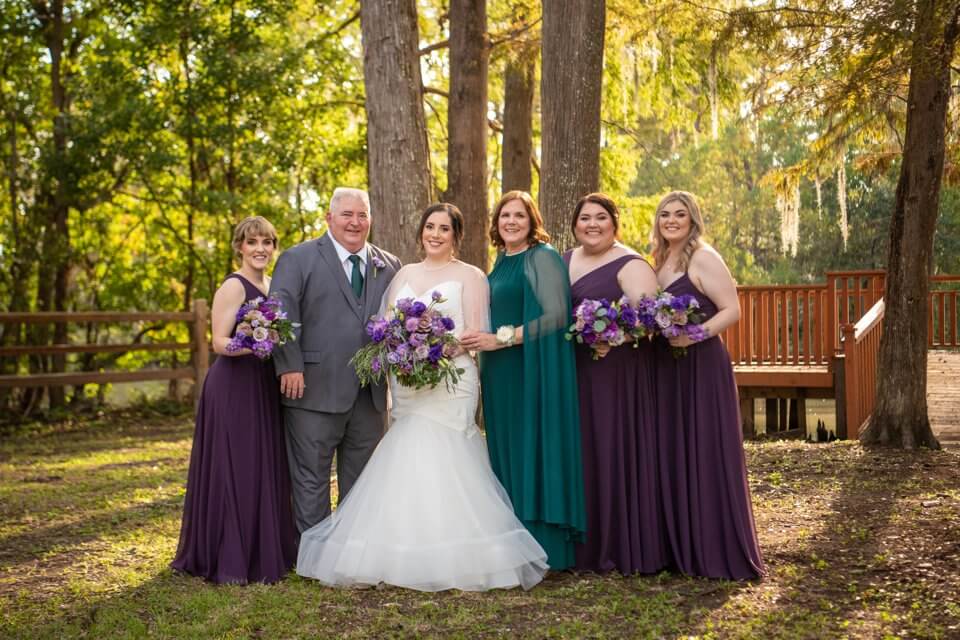 Bridal Party Portraits at Palmettos on the Bayou
