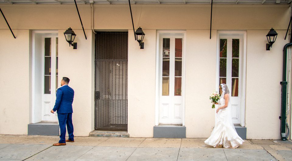 First Look for New Orleans Wedding