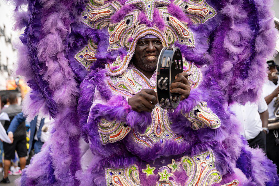 New Orleans Second Line with Mardi Gras Indians